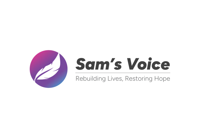 Sam's Voice logo lockup